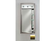 Afina Corporation SD LC1734RSATGD 17 in.x 34 in.Recessed Single Door Cabinet with Contemporary Lights Brushed Satin Gd