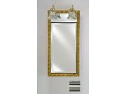 Afina Corporation SD LT1734RPARSV 17 in.x 34 in.Recessed Single Door Cabinet with Traditional Lights Parisian Silver