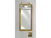 Afina Corporation SD LT1734RARSGD 17 in.x 34 in.Recessed Single Door Cabinet with Traditional Lights Aristocrat Gold
