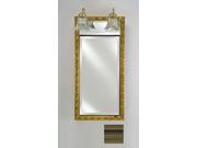 Afina Corporation SD LT1734RROMGD 17 in.x 34 in.Recessed Single Door Cabinet with Traditional Lights Roman Gold
