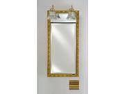 Afina Corporation SD LT1734RCHAGD 17 in.x 34 in.Recessed Single Door Cabinet with Traditional Lights Chateau Gold