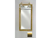 Afina Corporation SD LT1734RSATGD 17 in.x 34 in.Recessed Single Door Cabinet with Traditional Lights Brushed Satin Gold