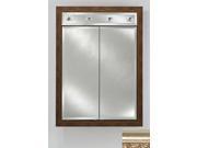 Afina Corporation DD LC2434RPARSV 24 in.x 34 in.Recessed Double Door Cabinet with Contemporary Lights Parisian Silver