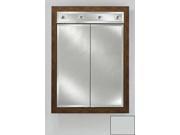 Afina Corporation DD LC2434RSOHWT 24 in.x 34 in.Recessed Double Door Cabinet with Contemporary Lights Soho Satin White