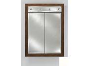 Afina Corporation DD LC2434RCOLWT 24 in.x 34 in.Recessed Double Door Cabinet with Contemporary Lights Colorgrain White