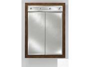 Afina Corporation DD LC2434RTRISA 24 in.x 34 in.Recessed Double Door Cabinet with Contemporary Lights Tribeca Satin Silver