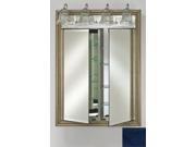Afina Corporation DD LT2434RCOLBL 24 in.x 34 in.Recessed Double Door Cabinet with Traditional Lights Colorgrain Blue