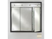 Afina Corporation TD LC4434RSATSV 44 in.x 34 in.Recessed Triple Door Cabinet with Contemporary Lights Brushed Satin Silver