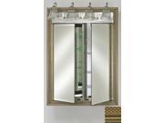 Afina Corporation DD LT2434RELGGD 24 in.x 34 in.Recessed Double Door Cabinet with Traditional Lights Elegance Gold
