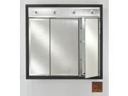 Afina Corporation TD LC4434RTRICO 44 in.x 34 in.Recessed Triple Door Cabinet with Contemporary Lights Tribeca Hammered Copper