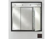 Afina Corporation TD LC4434RTRIES 44 in.x 34 in.Recessed Triple Door Cabinet with Contemporary Lights Tribeca Espresso