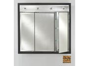 Afina Corporation TD LC4434RTUSGD 44 in.x 34 in.Recessed Triple Door Cabinet with Contemporary Lights Tuscany Gold