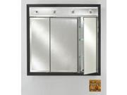 Afina Corporation TD LC4434RVALGD 44 in.x 34 in.Recessed Triple Door Cabinet with Contemporary Lights Valencia Gold