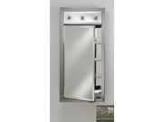 Afina Corporation SD LC2030RARSSV 20 in.x 30 in.Recessed Single Door Cabinet with Contemporary Lights Aristocrat Silver