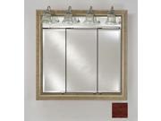 Afina Corporation TD LT4740RARLCE 47 in.x 40 in.Recessed Traditional Integral Lighted Triple Door Arlington Cherry