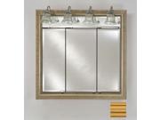 Afina Corporation TD LT4740RROMGD 47 in.x 40 in.Recessed Traditional Integral Lighted Triple Door Roman Antique Gold