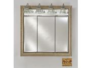 Afina Corporation TD LT4740RTUSGD 47 in.x 40 in.Recessed Traditional Integral Lighted Triple Door Tuscany Antique Gold