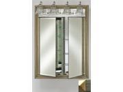 Afina Corporation DD LT2434RMERSG 24 in.x 34 in.Recessed Double Door Cabinet with Traditional Lights Meridian Silver Gold