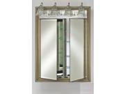 Afina Corporation DD LT2434RSOHST 24 in.x 34 in.Recessed Double Door Cabinet with Traditional Lights Soho Stainless