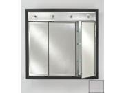 Afina Corporation TD LC3434RSOHST 34 in.x 34 in.Recessed Triple Door Cabinet with Contemporary Lights Soho Stainless