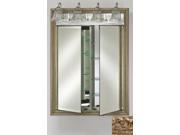 Afina Corporation DD LT2434RTUSSV 24 in.x 34 in.Recessed Double Door Cabinet with Traditional Lights Tuscany Silver