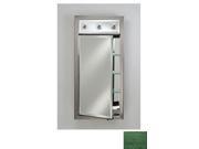 Afina Corporation SD LC2434RRUSGN 24 in.x 34 in.Recessed Single Door Cabinet with Contemporary Lights Rustic Wood Green