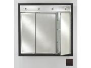Afina Corporation TD LC3834RTRIES 38 in.x 34 in.Recessed Triple Door Cabinet with Contemporary Lights Tribeca Espresso