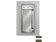Afina Corporation SD LC2434RSATSV 24 in.x 34 in.Recessed Single Door Cabinet with Contemporary Lights Brushed Satin Silver