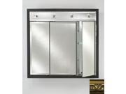 Afina Corporation TD LC3434RVALGD 34 in.x 34 in.Recessed Triple Door Cabinet with Contemporary Lights Valencia Gold