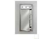 Afina Corporation SD LC2434RARLWT 24 in.x 34 in.Recessed Single Door Cabinet with Contemporary Lights Arlington White