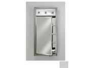 Afina Corporation SD LC2434RSOHWT 24 in.x 34 in.Recessed Single Door Cabinet with Contemporary Lights Soho Satin White