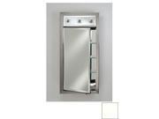 Afina Corporation SD LC2434RCOLWT 24 in.x 34 in.Recessed Single Door Cabinet with Contemporary Lights Colorgrain White