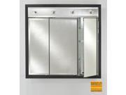 Afina Corporation TD LC4434RCHAGD 44 in.x 34 in.Recessed Triple Door Cabinet with Contemporary Lights Chateau Gold