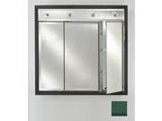 Afina Corporation TD LC3834RCOLGN 38 in.x 34 in.Recessed Triple Door Cabinet with Contemporary Lights Colorgrain Green
