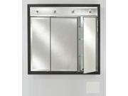 Afina Corporation TD LC3834RCOLWT 38 in.x 34 in.Recessed Triple Door Cabinet with Contemporary Lights Colorgrain White