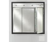 Afina Corporation TD LC4434RCOLWT 44 in.x 34 in.Recessed Triple Door Cabinet with Contemporary Lights Colorgrain White