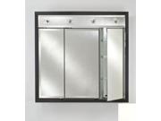 Afina Corporation TD LC3434RCOLWT 34 in.x 34 in.Recessed Triple Door Cabinet with Contemporary Lights Colorgrain White