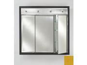 Afina Corporation TD LC3434RCOLYL 34 in.x 34 in.Recessed Triple Door Cabinet with Contemporary Lights Colorgrain Yellow