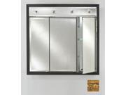 Afina Corporation TD LC4434RREGGD 44 in.x 34 in.Recessed Triple Door Cabinet with Contemporary Lights Regal Gold