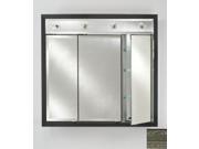 Afina Corporation TD LC3434RREGSV 34 in.x 34 in.Recessed Triple Door Cabinet with Contemporary Lights Regal Silver