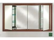 Afina Corporation FD6336RRUSGN 63 in.x 36 in.Recessed Four Door Medicine Cabinet Rustic Wood Green