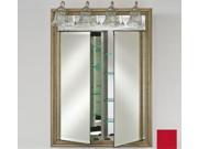 Afina Corporation DD LT3140RCOLRD 31x40 Traditional Integral Lighted Double Door Colorgrain Red