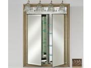 Afina Corporation DD LT3140RVERPW 31x40 Traditional Integral Lighted Double Door Versailles Pewter