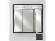 Afina Corporation TD LC4740RCOLBK 47 in.x 40 in.Recessed Contemporary Integral Lighted Triple Door Colorgrain Black