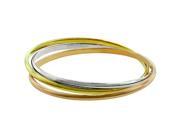 J Goodin BC00016T V00 14k Gold and White Gold Rhodium Bonded Interwoven Triple Hoop Bangle Bracelet in Tritone