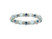 Alexander Kalifano BLUE BEE 19 Evil Eye Gorgeous Glass Bracelets Turquise and White