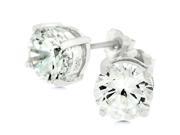 J Goodin E01220RS S01 7MM White Gold Rhodium Bonded .925 Sterling Silver 7mm Round Cut Stud Earrings 3.0 ct Total in Silvertone