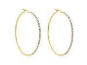 J Goodin E01660G C02 2 Inch Gold Crystal Hoop Earrings
