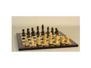 WW Chess 27WG 714 Wlnt Stained German Alpha Numeric Brd Chess Set Wood
