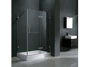 Vigo VG6011BNCL40WR 32 x 40 Frameless 3 8 Clear Brushed Nickel Shower Enclosure with Right Base